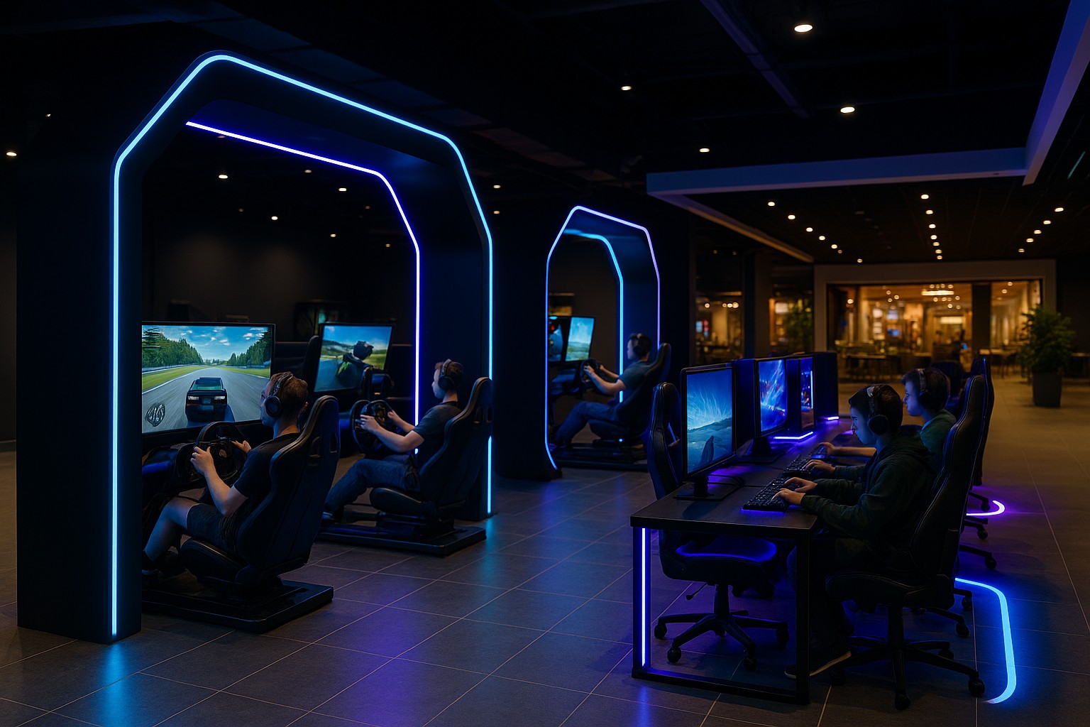 Simulators and esports arena