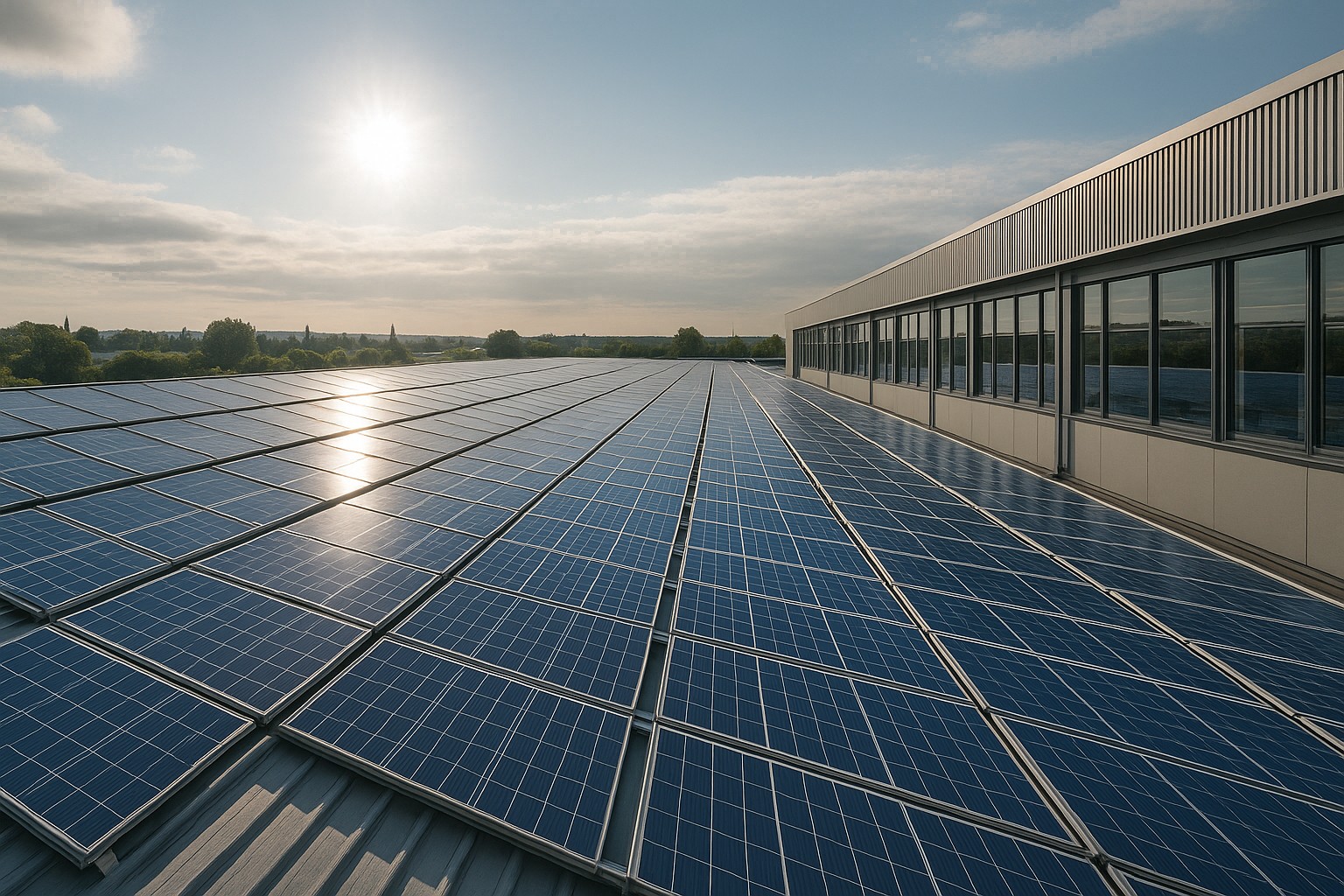 Rooftop solar arrays on supermarket